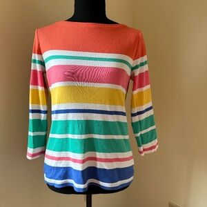 *TALBOTS* Multicolor Long Sleeve Cotton "The Talbots Tee" Size Small